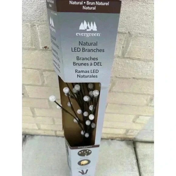 Evergreen 32” LED Bubble Lights Décor Natural Branches, Brown, 2 Pack Open Box - Picture 2 of 3